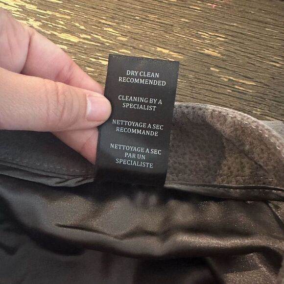 BLANK NYC Genuine Leather Belted Taupe Mini A-line Skirt Back Zip sz 30 New - Picture 7 of 10